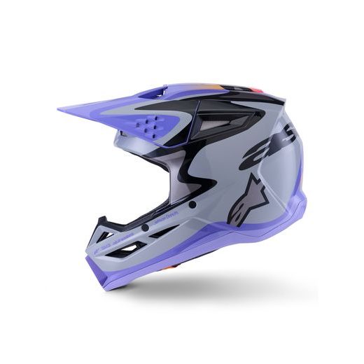 PRILBA S-M3 EDÍCIA JETT LAWRENCE, ALPINESTARS (ŠEDÁ/FIALOVÁ/ČERNÁ) 2026