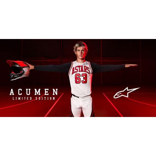 NOHAVICE TECHSTAR 2023 LIMITOVANÁ EDÍCIA ACUMEN, ALPINESTARS (BÍLÁ/ČERNÁ/ČERVENÁ)