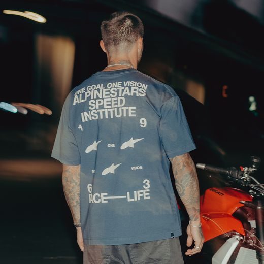 ALPINESTARS INSTITUTE OVERSIZED CSF – VOĽNOČASOVÉ MOTO TRIČKO (MODRÁ)