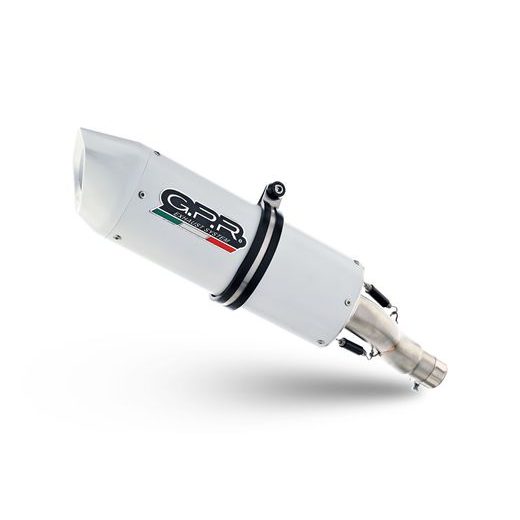 SLIP-ON EXHAUST GPR ALBUS EVO4 H.268.CAT.ALBE4 WHITE GLOSSY INCLUDING REMOVABLE DB KILLER, LINK PIPE AND CATALYST