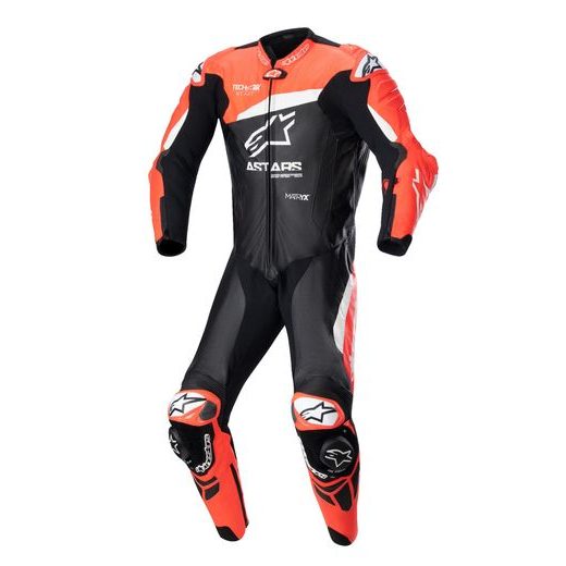 JEDNODIELNA KOMBINÉZA GP PLUS 4, TECH-AIR KOMPATIBILNÝ, ALPINESTARS (ČERNÁ/ČERVENÁ FLUO/BÍLÁ) 2024