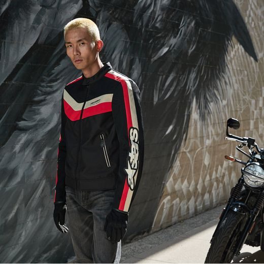 ALPINESTARS T-DYNO AIR – MOTOCYKLOVÁ BUNDA NA CESTNÚ JAZDU (ČIERNA/ČERVENÁ/BÉŽOVÁ) 2025