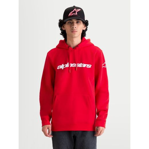 ALPINESTARS RACE WORDMARK HOODIE – VOĽNOČASOVÁ MOTO MIKINA (ČERVENÁ/BIELA)