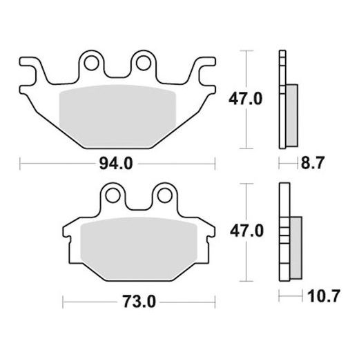 BRZDOVÉ DOŠTIČKY, BRAKING (SEMI-METALICKÁ ZMES SM1) 2 KS V BALENÍ