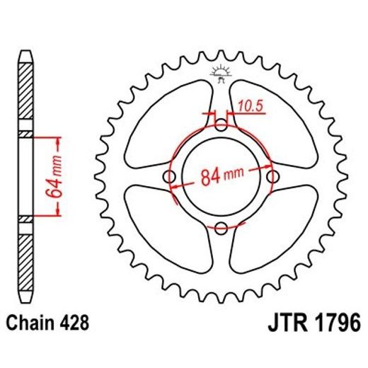 REŤAZOVÁ ROZETA JT JTR 1796-49 49 ZUBOV,428