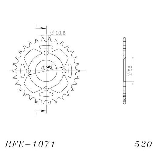 REŤAZOVÁ ROZETA SUPERSPROX RFE-1071:30-BLK ČIERNA 30 ZUBOV,520