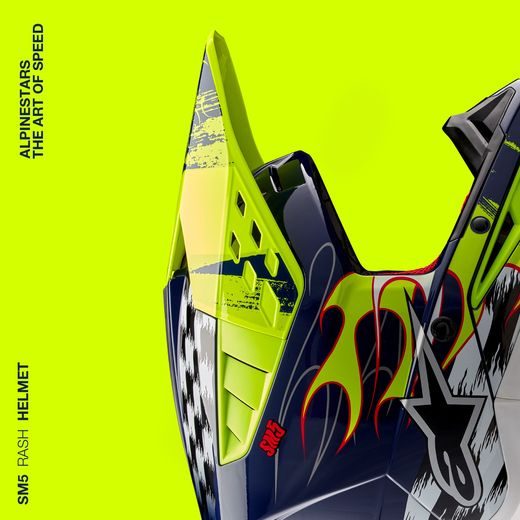 PŘILBA S-M5 RASH, ALPINESTARS (TMAVĚ MODRÁ/ŽLUTÁ FLUO) 2024
