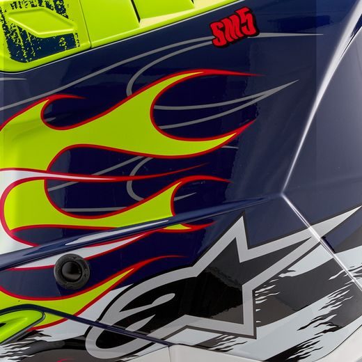 PŘILBA S-M5 RASH, ALPINESTARS (TMAVĚ MODRÁ/ŽLUTÁ FLUO) 2024