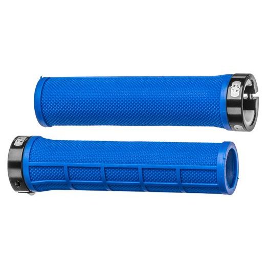 GRIPY LOCK-ON SE ŠROUBOVACÍMI OBJÍMKAMI A MENŠÍ TL. ÚCHOPU, OXFORD (TMAVĚ MODRÉ, DÉLKA 130 MM, 1 PÁR)