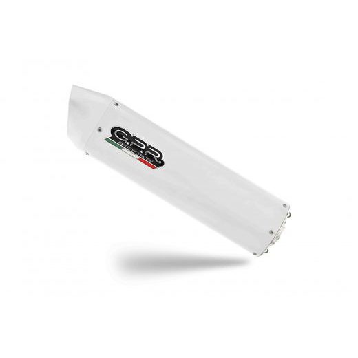 SLIP-ON EXHAUST GPR ALBUS CERAMIC CAN.6.1.ALB WHITE GLOSSY INCLUDING REMOVABLE DB KILLER AND LINK PIPE