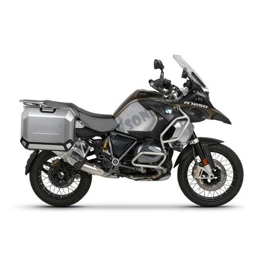 KOMPLETNÁ SADA BOČNÝCH HLINÍKOVÝCH KUFROV SHAD TERRA, 36/47 LITROVÝ BOČNÉ KUFRE, VRÁTANE MONTÁŽNEJ SADY SHAD R 1200 GS/ R 1200 GS ADVENTURE/ R 1250 GS/ R 1250 GS ADVENTURE