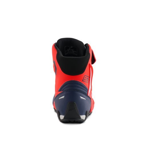 ALPINESTARS FASTER-4 MM93 KOLEKCIA – MOTOCYKLOVÉ TOPÁNKY NA CESTNÚ JAZDU (ČERVENÁ FLUO/MODRÁ/BIELA) 2025