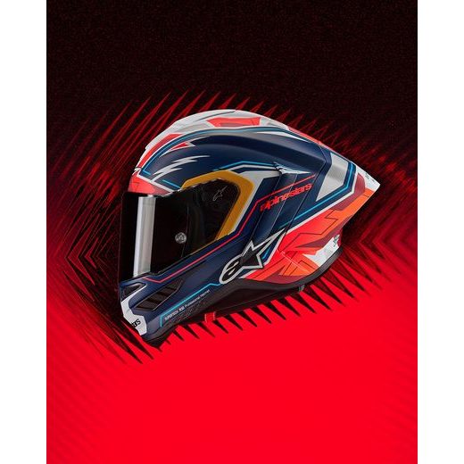 PŘILBA SUPERTECH R10 LIMITOVANÁ EDICE PEDRO ACOSTA, ALPINESTARS (MODRÁ/ČERVENÁ/BÍLÁ MATNÁ) 2025