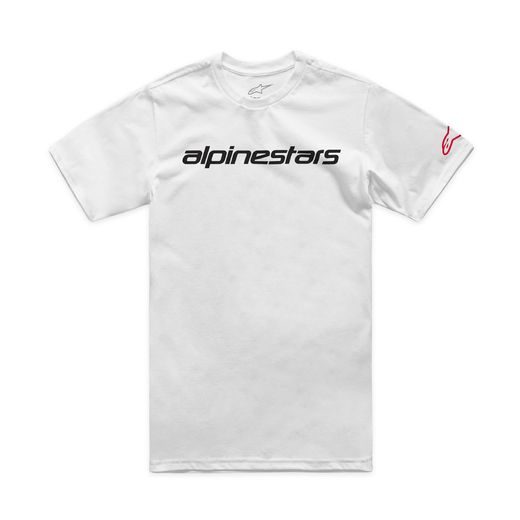 ALPINESTARS LINEAR WORDMARK 2.0 CSF – VOĽNOČASOVÉ MOTO TRIČKO (BIELA/ČERVENÁ/ČIERNA)