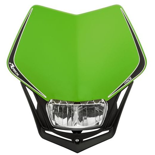 UNI PREDNÁ MASKA VRÁTANE SVETLÁ V-FACE FULL LED, RTECH (ZELENÁ/ČIERNA)
