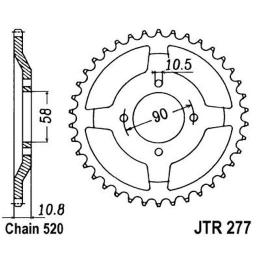 REŤAZOVÁ ROZETA JT JTR 277-45 45 ZUBOV,520