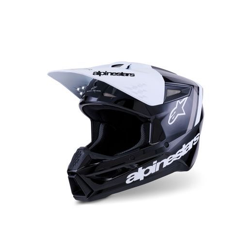 PRILBA S-M3 RADIUM, ALPINESTARS (ČERNÁ/BÍLÁ/ŠEDÁ) 2026