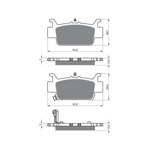 BRZDOVÉ OBLOŽENIE GOLDFREN 385 S33 STREET ZADNÁ