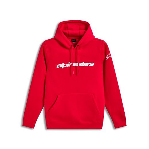 ALPINESTARS RACE WORDMARK HOODIE – VOĽNOČASOVÁ MOTO MIKINA (ČERVENÁ/BIELA)