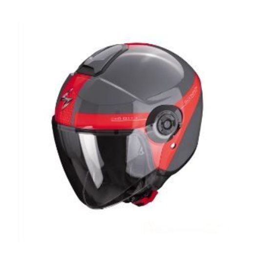 SCORPION PRILBA NA MOTOCYKEL EXO-CITY II SHORT, ŠEDÁ/ČERVENÁ