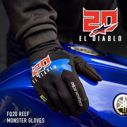 ALPINESTARS REEF MONSTER FQ20 KOLEKCIA – MOTOCYKLOVÉ RUKAVICE NA CESTNÚ JAZDU (ČIERNA/ČERVENÁ/MODRÁ/BIELA/ZELENÁ) 2024