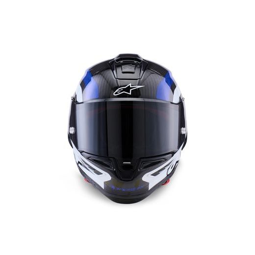 PŘILBA SUPERTECH R10 ARIUS, ALPINESTARS (KARBON/MODRÁ/BÍLÁ) 2026