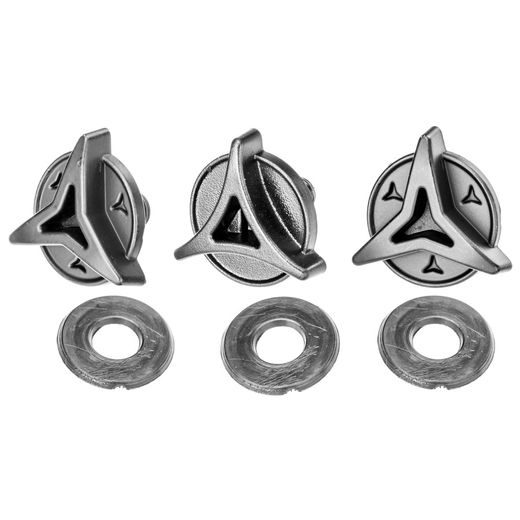 SKRUTKY ŠILTU PRE PRILBY CROSS PRO 2, CASSIDA (ČIERNA, 2KS ALU SLITINA/1KS PLAST)