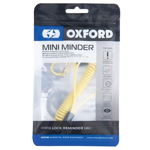 PRIPOMÍNAČ KOTÚČOVÉHO ZÁMKU MINI MINDER CABLE, OXFORD (REFLEXNÉ ŽLTÝ, 1KS)