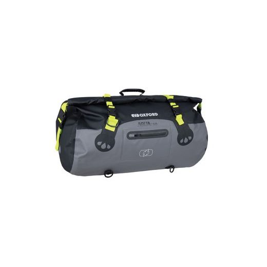 VODOTESNÝ VAK AQUA T-50 ROLL BAG, OXFORD (ČIERNY/SIVÝ/ŽLTÝ FLUO, OBJEM 50 L)