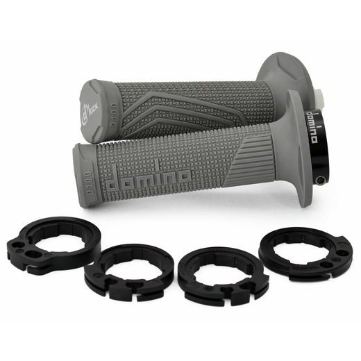 GRIPY LOCK-ON D100 (OFFROAD) DĹŽKA 125/130 MM (4 VAČKY), DOMINO (SIVÉ)