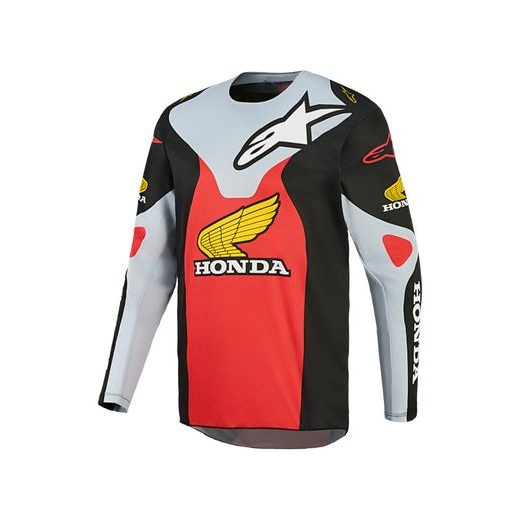 ALPINESTARS RACER VEIL HONDA KOLEKCIA – MOTOKROSOVÝ DRES NA MX A ENDURO (ČIERNA/SIVÁ/ČERVENÁ/ŽLTÁ) 2026