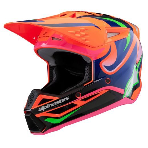 PŘILBA S-M3 EDICE HAIDEN DEEGAN, ALPINESTARS, DĚTSKÁ (ORANŽOVÁ FLUO/FIALOVÁ/RŮŽOVÁ/ZELENÁ) 2025
