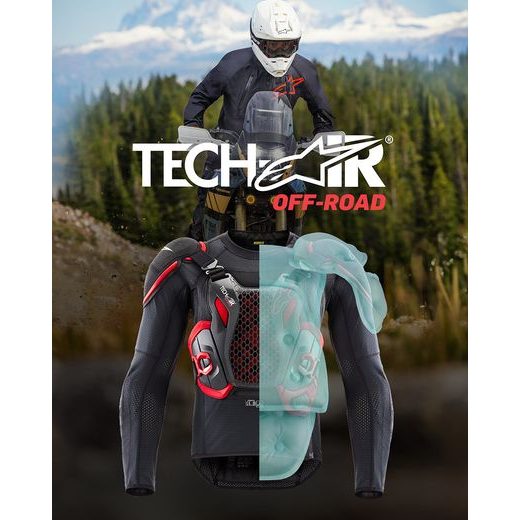 ALPINESTARS AIRBAGOVÁ VESTA TECH-AIR®OFF-ROAD SYSTÉM – AIRBAGOVÝ SYSTÉM NA MOTORKU (ČIERNA/ČERVENÁ) 2026