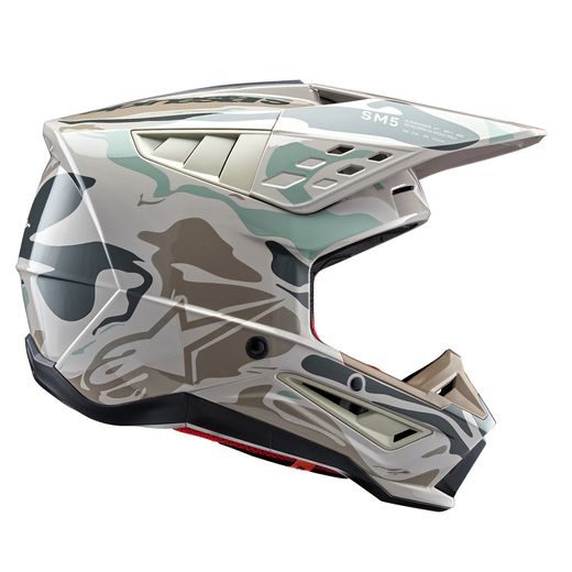 PŘILBA S-M5 MINERAL, ALPINESTARS (ŠEDÁ/ZELENÁ CAMO) 2024