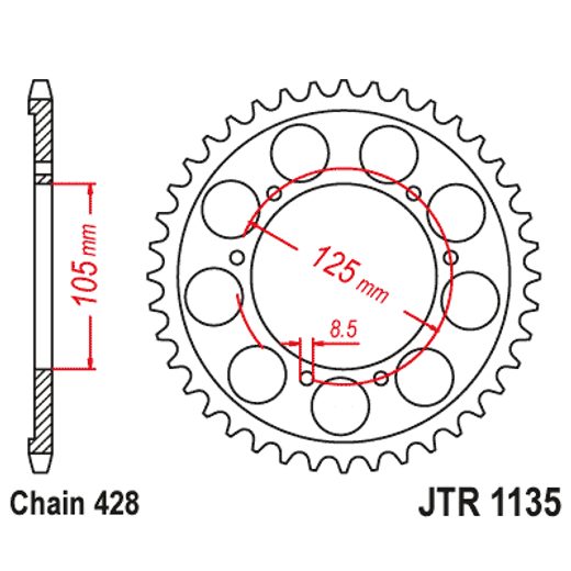 REŤAZOVÁ ROZETA JT JTR 1135-69 69 ZUBOV,428