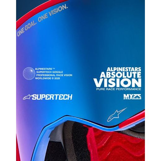ALPINESTARS SUPERTECH CORP – MOTOKROSOVÉ OKULIARE NA MX A ENDURO (ČIERNA/SIVÁ, ZRKADLOVÉ STRIEBORNÉ PLEXI) 2025