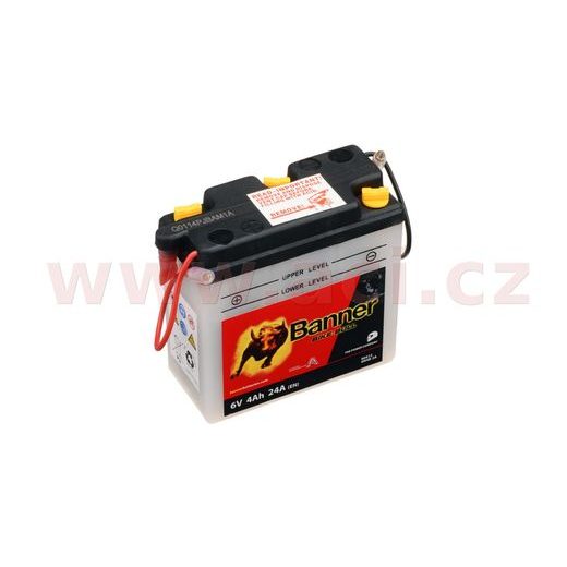BATÉRIA 6 V, 6N4B-2A, 4AH, 24A, BANNER BIKE BULL 102X48X96