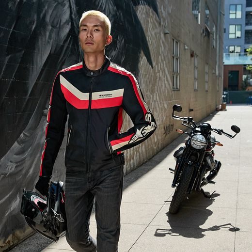 ALPINESTARS T-DYNO AIR – MOTOCYKLOVÁ BUNDA NA CESTNÚ JAZDU (ČIERNA/ČERVENÁ/BÉŽOVÁ) 2025