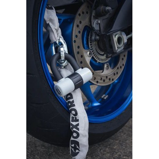 REŤAZOVÝ ZÁMOK NA MOTOCYKL HD - LIMITOVANÁ EDICE, OXFORD (SIVÝ, DĹŽKA 1.5 M)