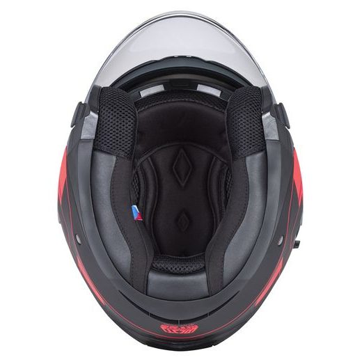 PŘILBA JET TECH ROXOR, CASSIDA (ČERNÁ MATNÁ/ČERVENÁ FLUO/ŠEDÁ)