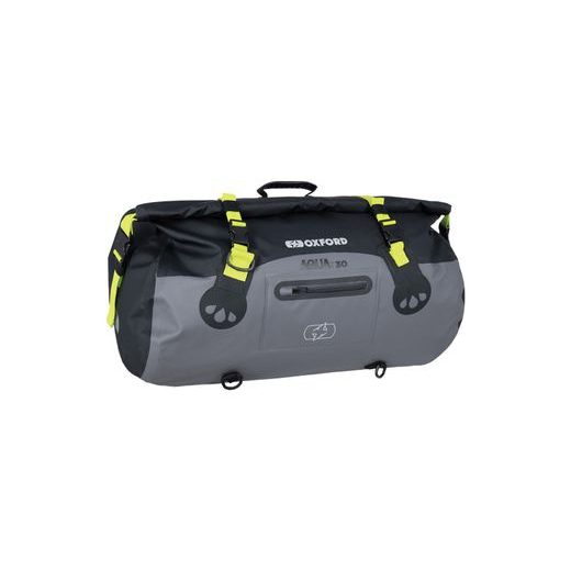 VODOTESNÝ VAK AQUA T-30 ROLL BAG, OXFORD (ČIERNY/SIVÝ/ŽLTÝ FLUO, OBJEM 30 L)