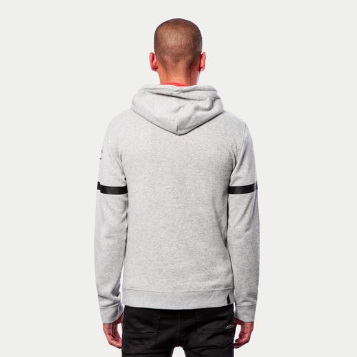 MIKINA CLUB HOODIE, ALPINESTARS (ŠEDÁ/ČERNÁ/ČERVENÁ)