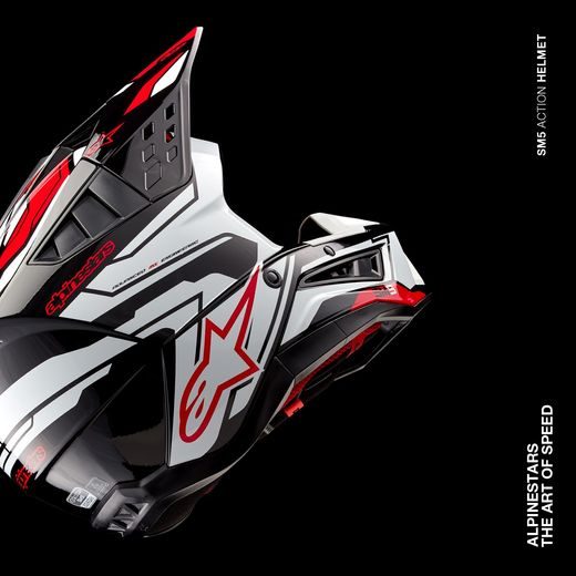 PŘILBA S-M5 ACTION 2, ALPINESTARS (ČERNÁ/BÍLÁ/ČERVENÁ FLUO) 2024