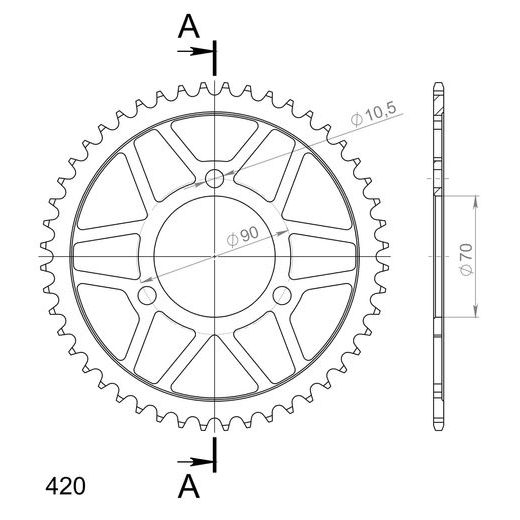 REŤAZOVÁ ROZETA SUPERSPROX RFE-239:48-BLK ČIERNA 48 ZUBOV,420