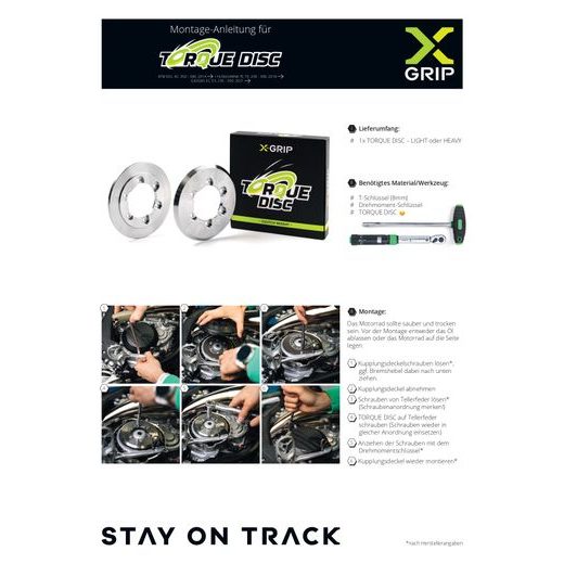 ZOTRVAČNÍKOVÝ KOTÚČ TORQUE DISC V2 X-GRIP – STRIEBORNÁ,310 G – BETA RR 250 (2022 - 2024) A ĎALŠIE MODELY