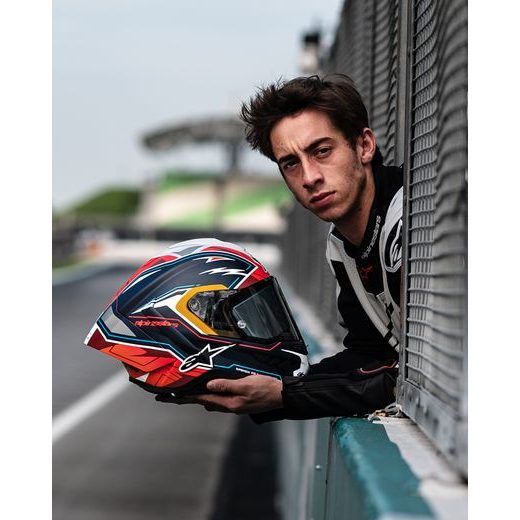 PŘILBA SUPERTECH R10 LIMITOVANÁ EDICE PEDRO ACOSTA, ALPINESTARS (MODRÁ/ČERVENÁ/BÍLÁ MATNÁ) 2025
