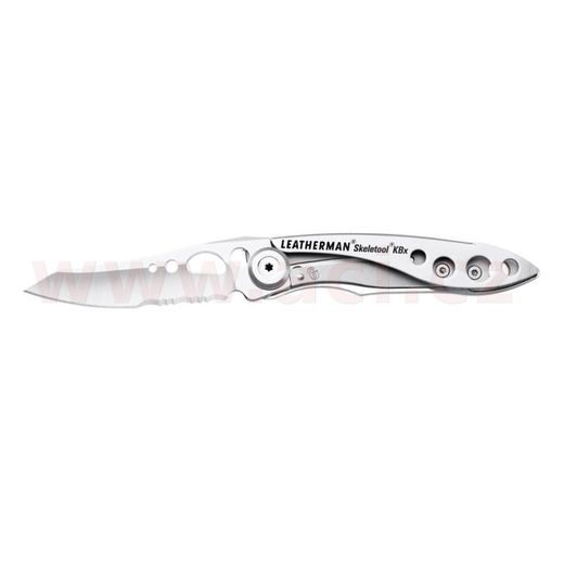 LEATHERMAN SKELETOOL KBX SILVER - ZAVÍRACÍ NÔŽ S OTVÁRAČOM FĽAŠOU, KOMBINOVANÁ ČEPEL