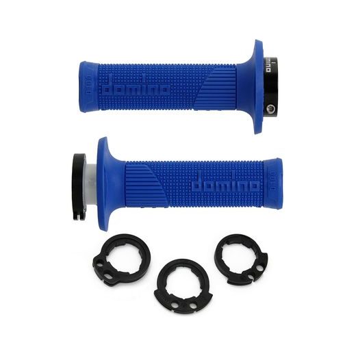 GRIPY LOCK-ON D100 (OFFROAD) DĹŽKA 125/130 MM (4 VAČKY), DOMINO (MODRÉ)