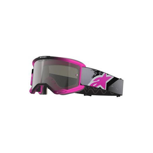 ALPINESTARS VISION 5 LAHND – MOTOKROSOVÉ OKULIARE NA MX A ENDURO (RUŽOVÁ FLUO/SIVÁ/ČIERNA/BIELA, ZRKADLOVÉ STRIEBORNÉ PLEXI) 2026