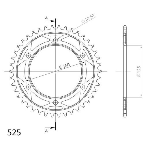 REŤAZOVÁ ROZETA SUPERSPROX RFE-899:42-BLK ČIERNA 42 ZUBOV,525